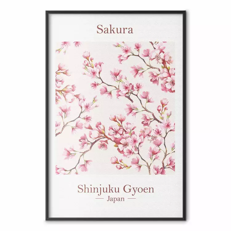 Sakura (Japon) - image de fleurs de cerisier japonais et texte en bas