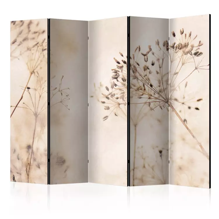 Sérénité contemplative II (5 panneaux) - plantes délicates