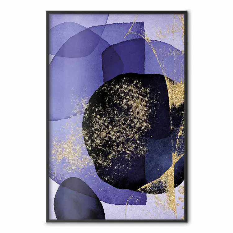 Caleidoscope - composition abstraite de violet avec touches dorés