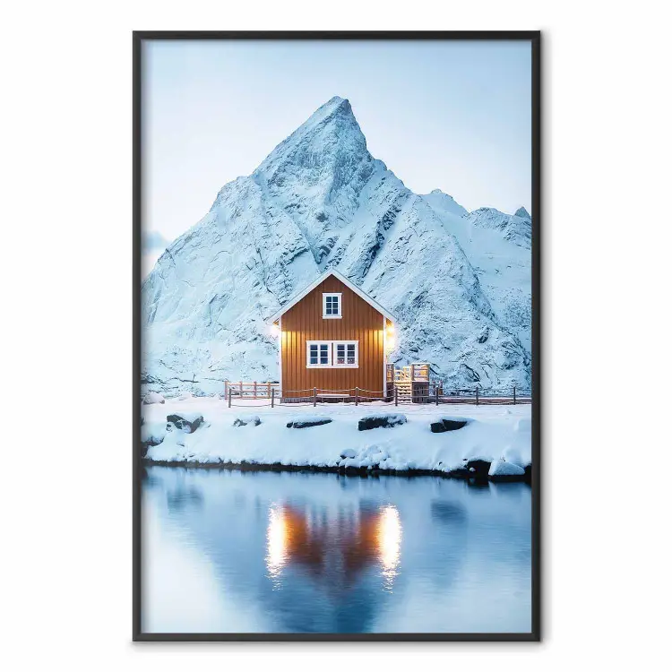 Maison de pêcheur en Norvège - paysage hivernal des îles Lofoten