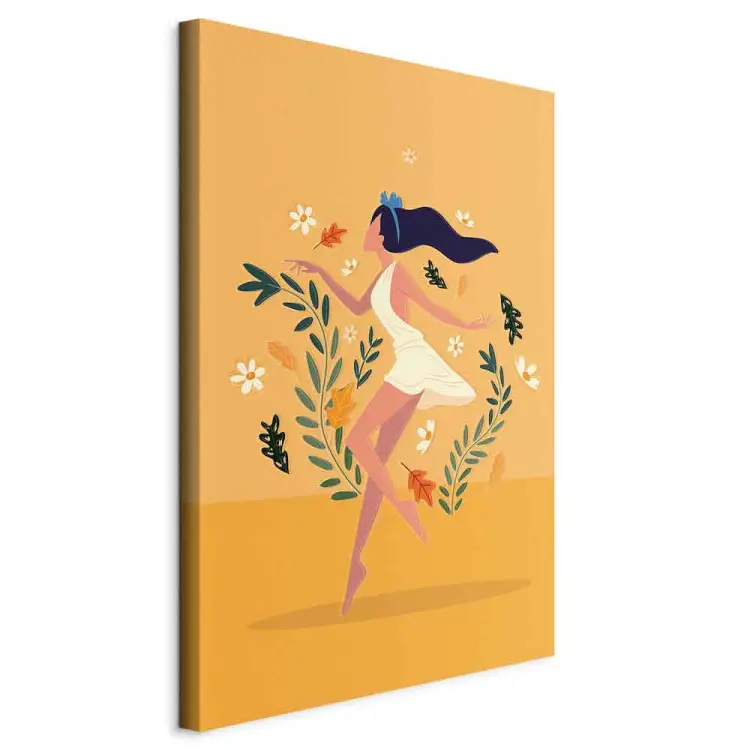 Danse parmi les fleurs vertical - Femme sur fond de plantes