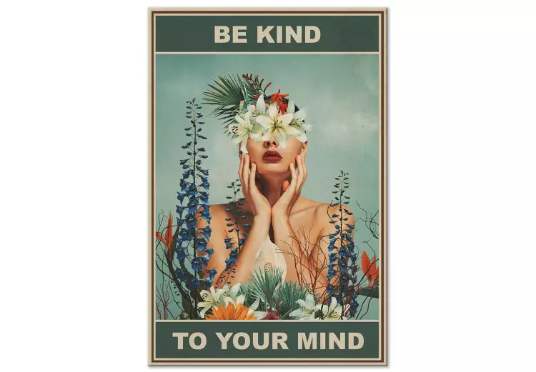 Be Kind to Your Mind (1 partie) vertical - Femme et fleurs colorées