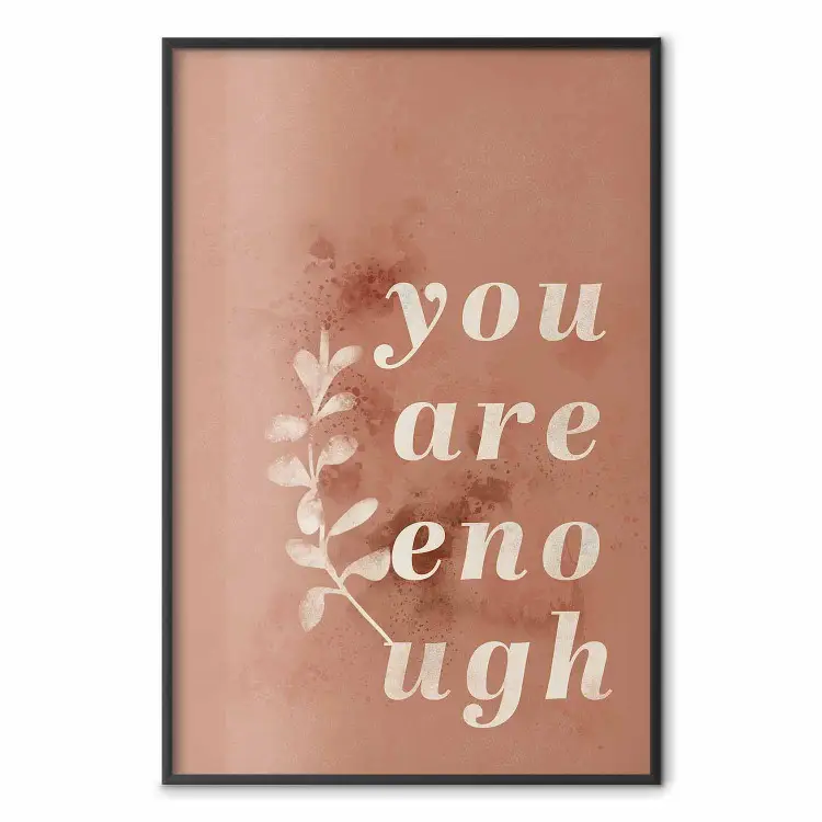 You Are Enough - textes en anglais sur fond terracotta texturé