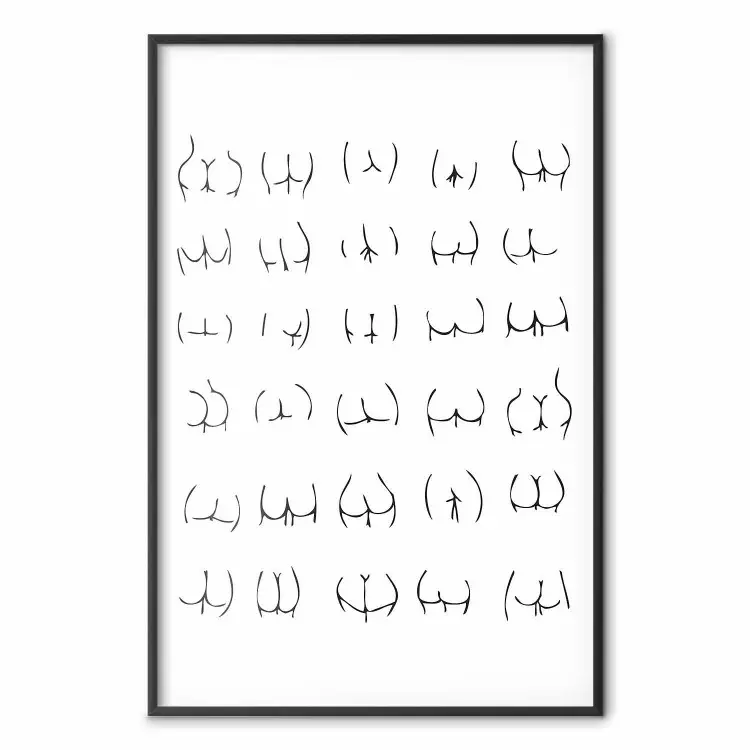 Formes féminines - dessin de fesses en noir et blanc