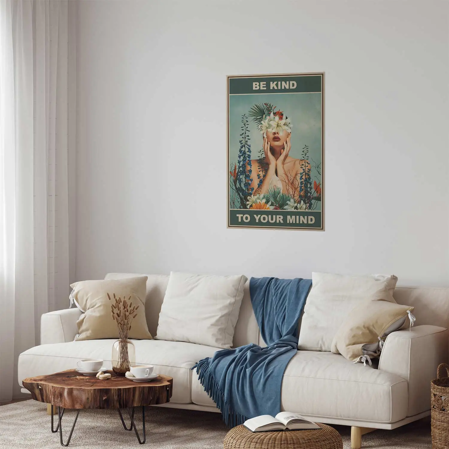 Affiche Femme fleurs délicates / 50x70cm / Fabriqué en France / DADA