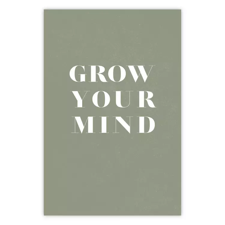 Grow Your Mind - motif typographique sur fond vert