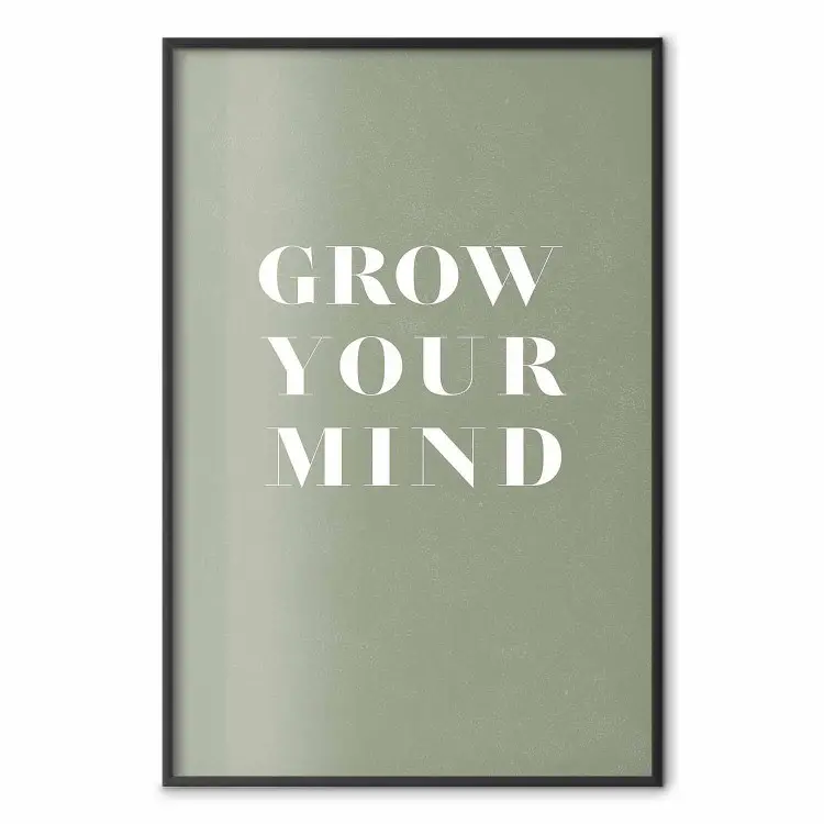 Grow Your Mind - motif typographique sur fond vert