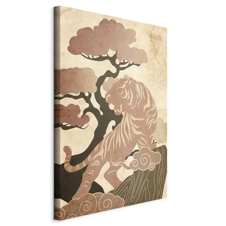 Tigre vertical - motif japonais style oriental