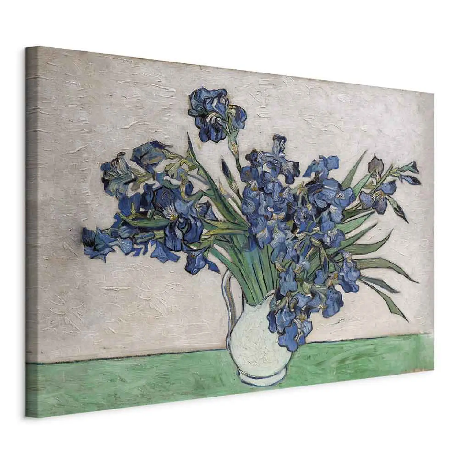 Tableau 'Vase Fleur D'iris' Van Gogh – Impression D'art Sur Toile, Cadre Optionnel, Fait Main UK, Neuf