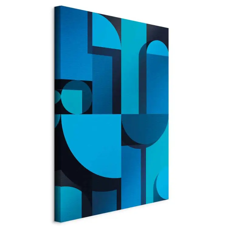 Géométrie de l'art vertical - Abstraction bleue art déco