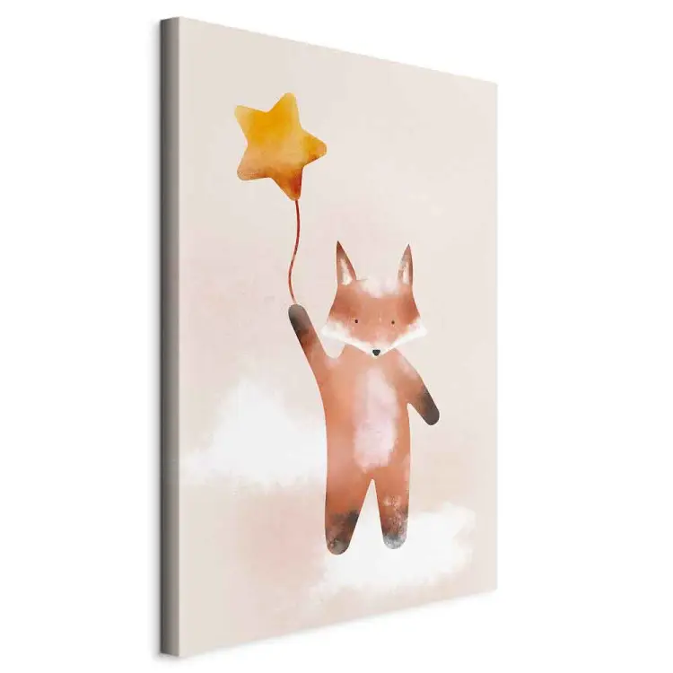 Renard et étoile vertical - Illustration colorée