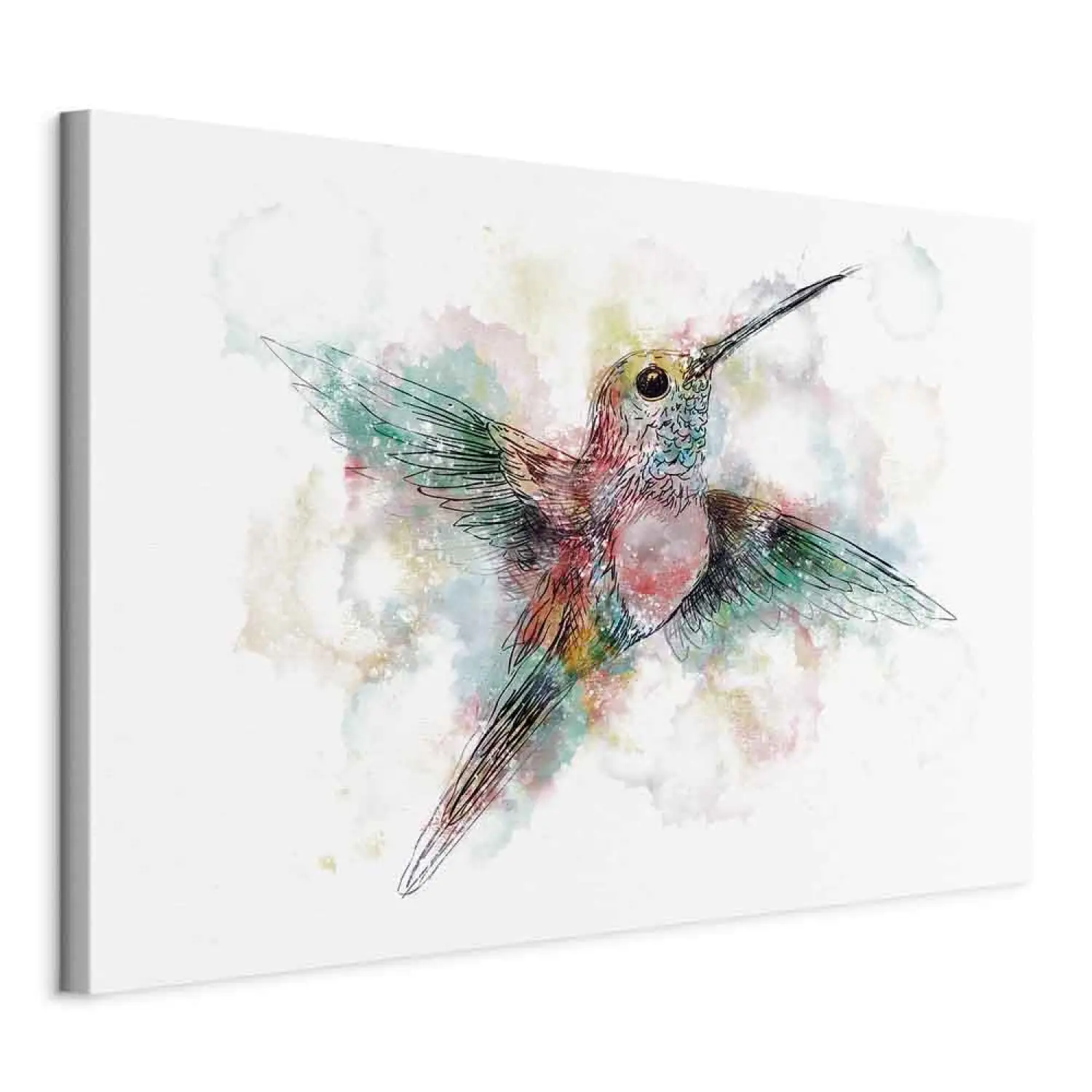 Tableau Déco Verre 50x70cm - Impression Colibri Oiseau Été, Moderne, Neuf
