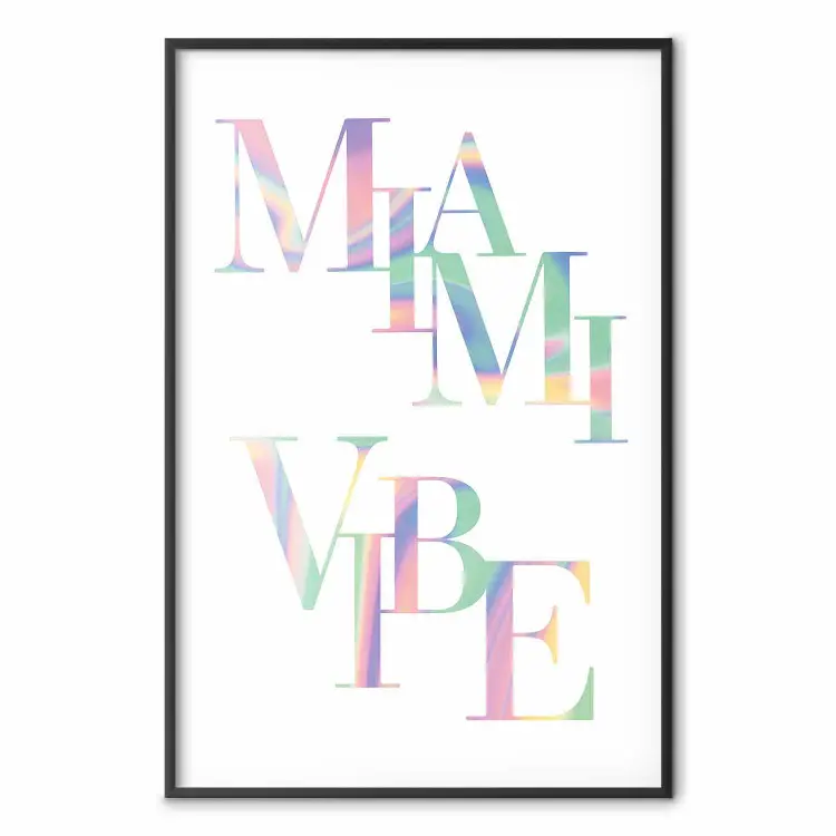 Vibes de Miami - enseigne holographique aux couleurs pastel