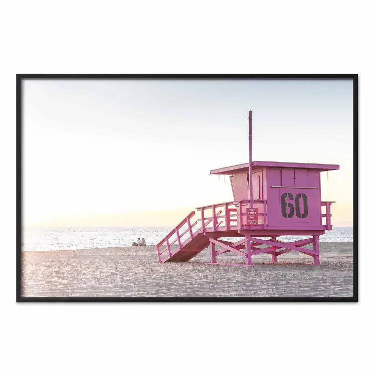 Coucher de soleil - vue sur le poste de secours sur la plage de Miami