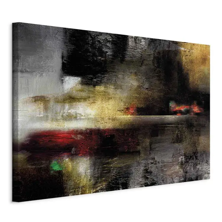 Paysage abstrait - horizon doré avec une touche de rouge