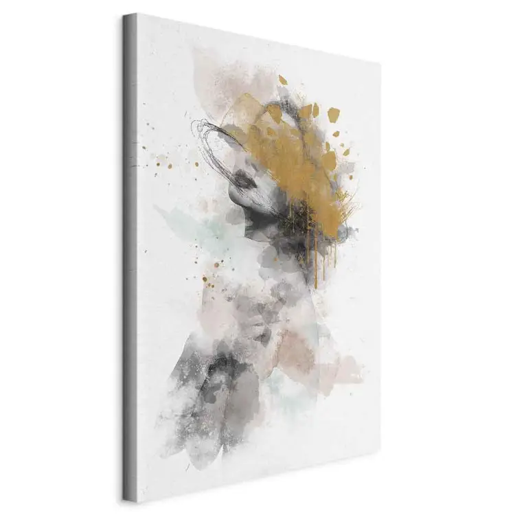Portrait d'une femme - motif abstrait avec touches dorées