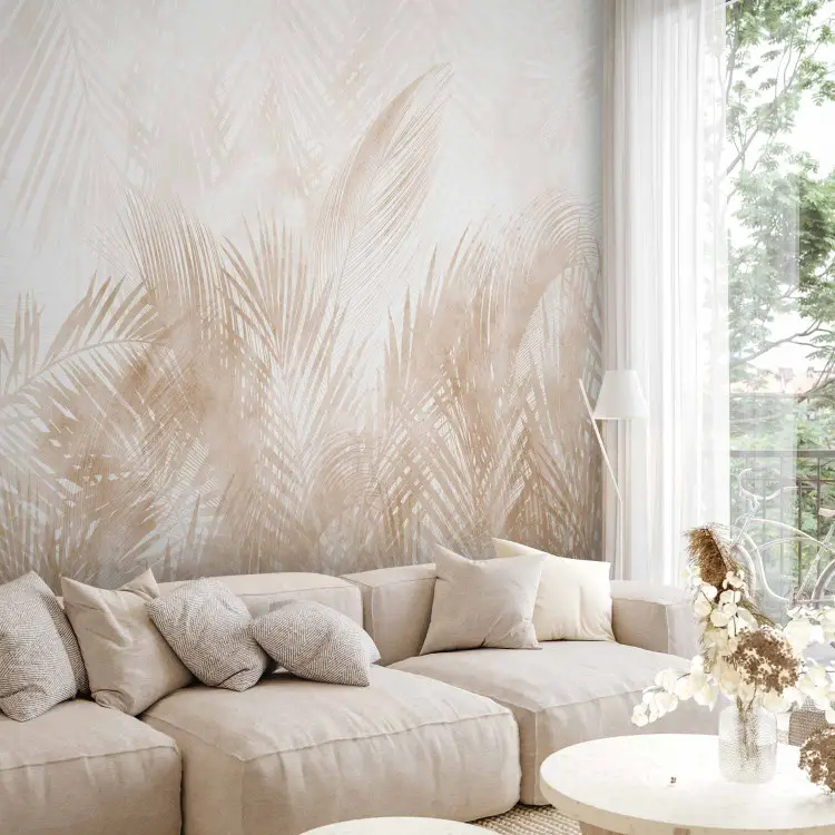 Plantes apaisantes - feuilles de palmier en sépia