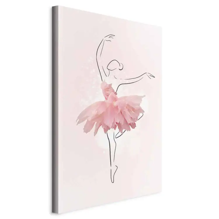 Ballerine - lineart d'une femme en robe rose à fleurs