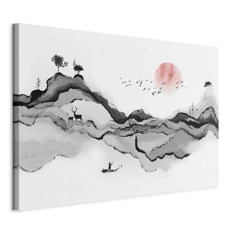 Montagnes aquarelles - magnifique paysage style japonais