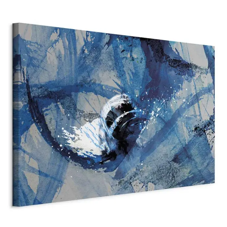 Dynamique bleue - composition abstraite de taches de peinture