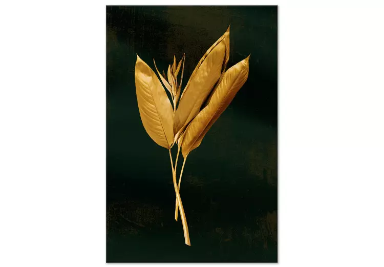 Bouquet de feuilles (1 partie) - plante dorée sur fond noir