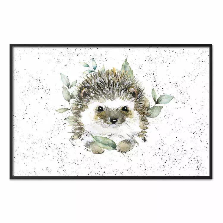Hérisson - animal et plantes peints mignons avec des taches