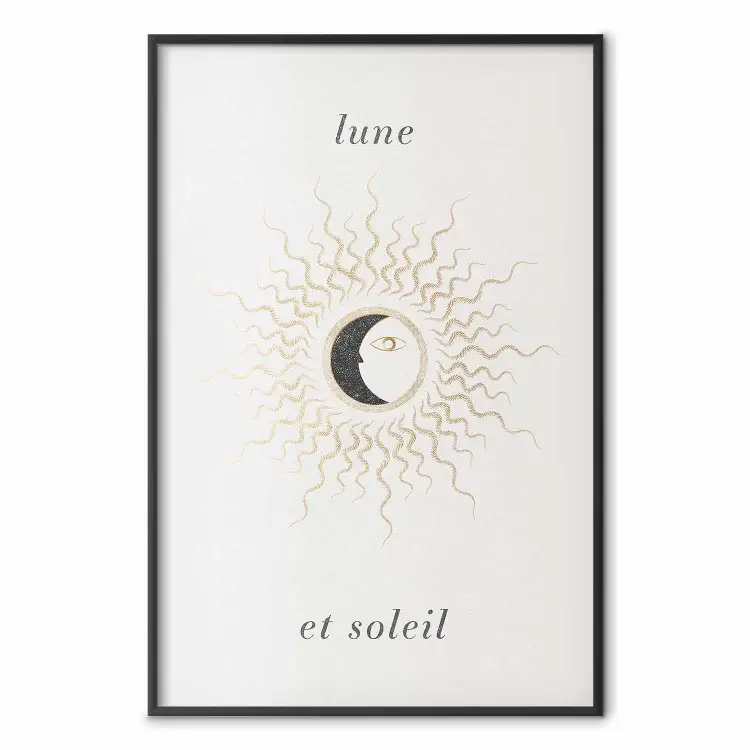 Lune et soleil - représentation graphique des astres en tons clairs