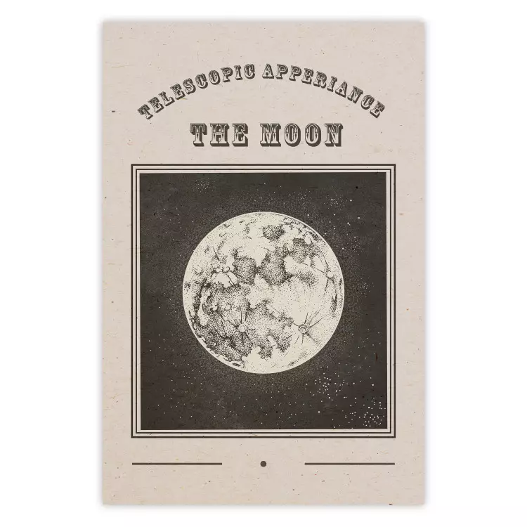 Vue lunaire - illustration stylisée d'une ancienne gravure d'un album