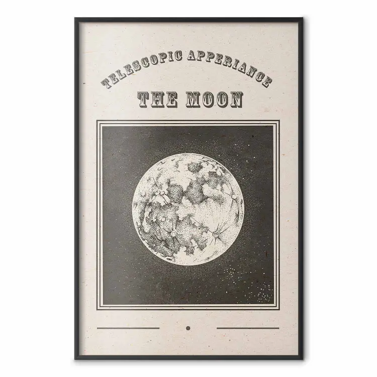 Vue lunaire - illustration stylisée d'une ancienne gravure d'un album