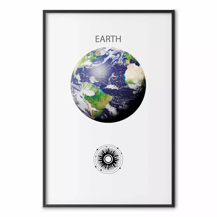 Planète verte II - Terre, composition abstraite avec système solaire