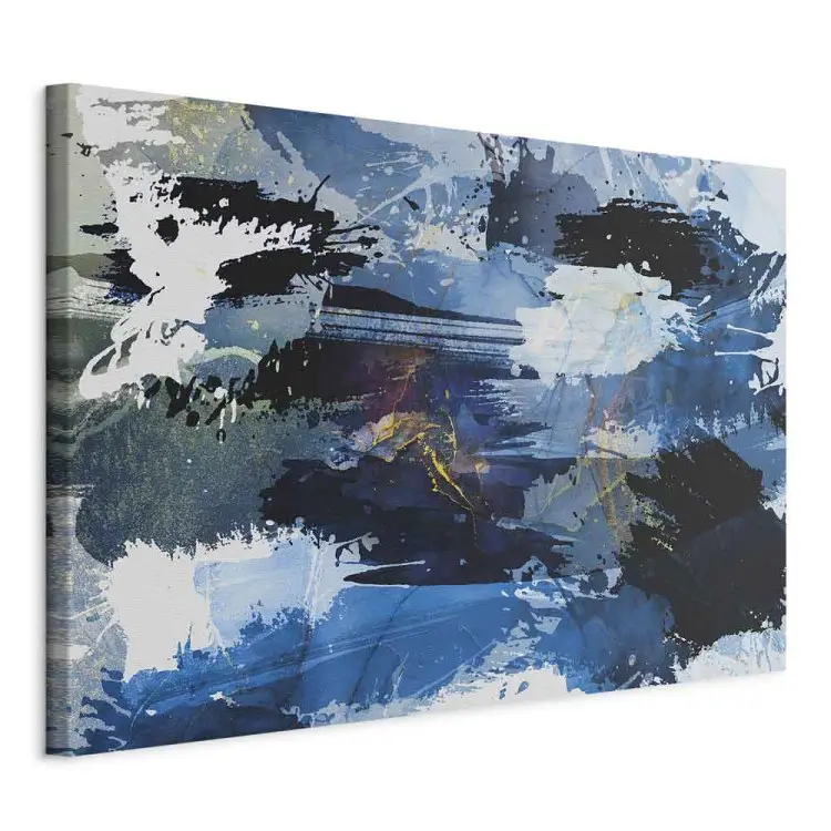 Peinture artistique - abstraction bleue de taches de peinture