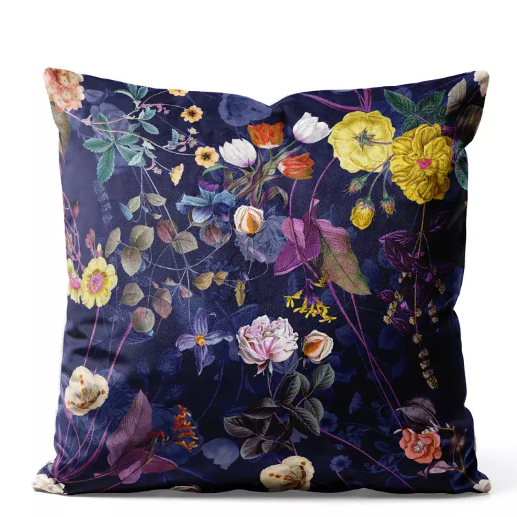 Rencontres orientales - composition florale sur fond saphir