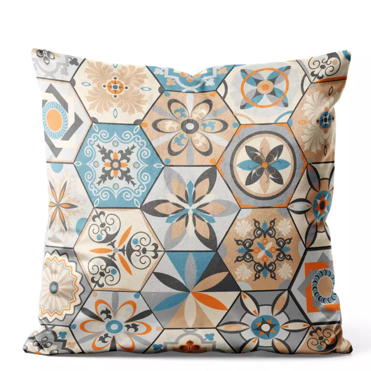 Héxagones orientaux - motif inspiré de la céramique en patchwork
