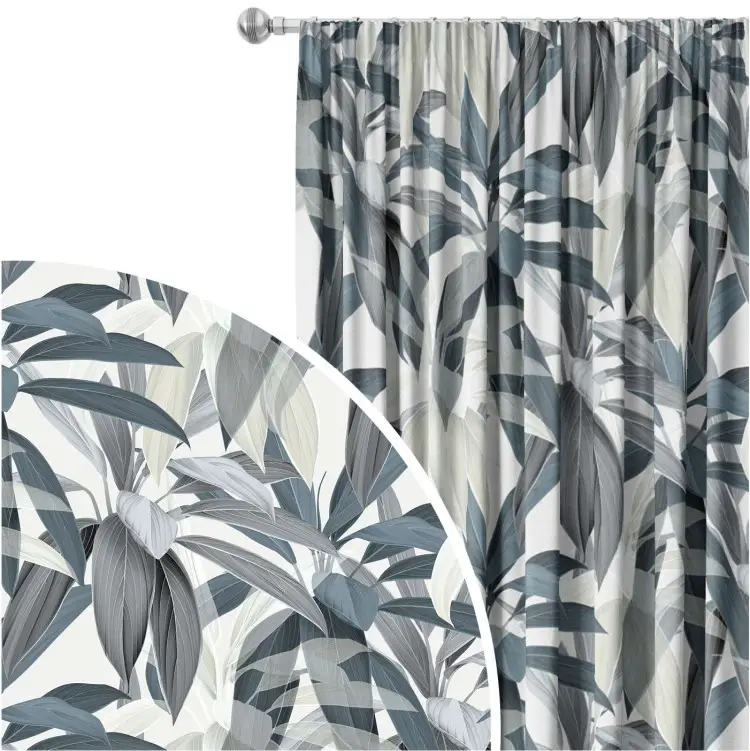 Composition de feuilles - motif en vert et gris