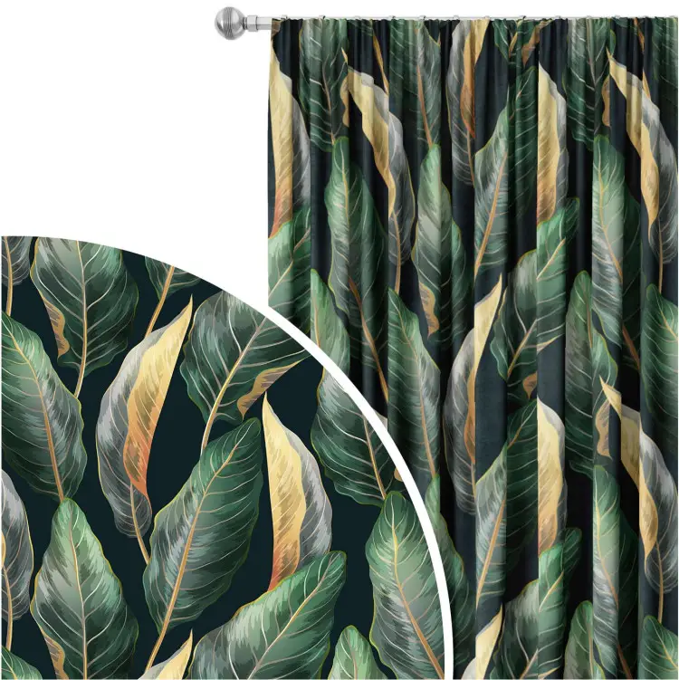Feuilles exotiques dorées - motif végétal tendance