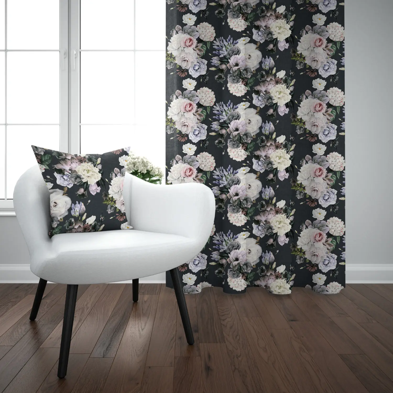 Rideau Photo Coulissant Sur Mesure - Motif Pivoines Roses - Personnalisable - Neuf