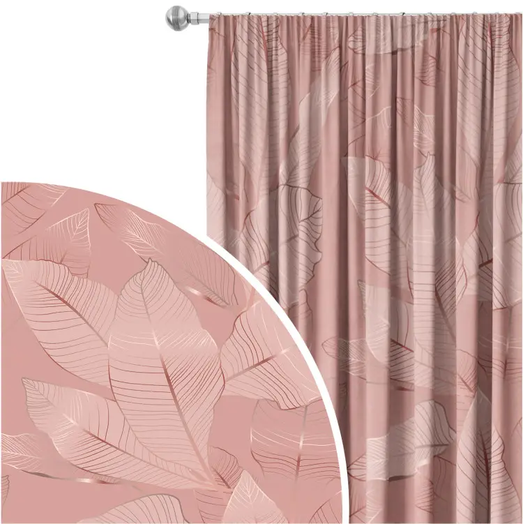Vin rose - feuilles graphiques roses style glamour