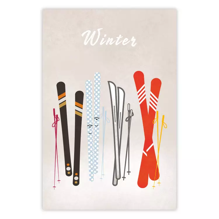Folie hivernale - illustration de modèles de ski