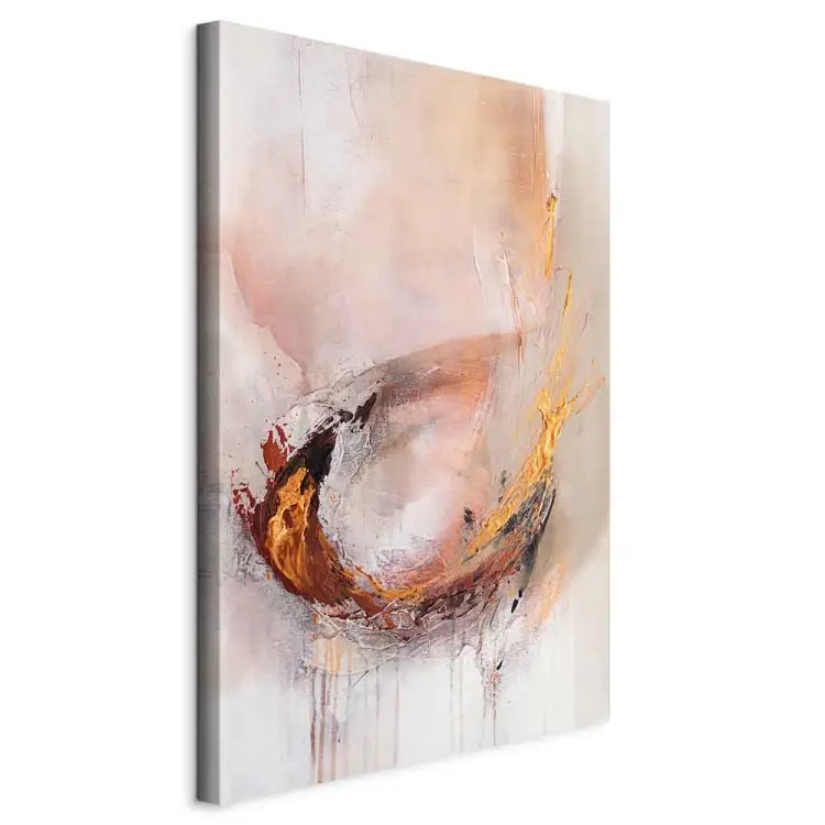 Abstraction peinte - composition beige avec accent doré