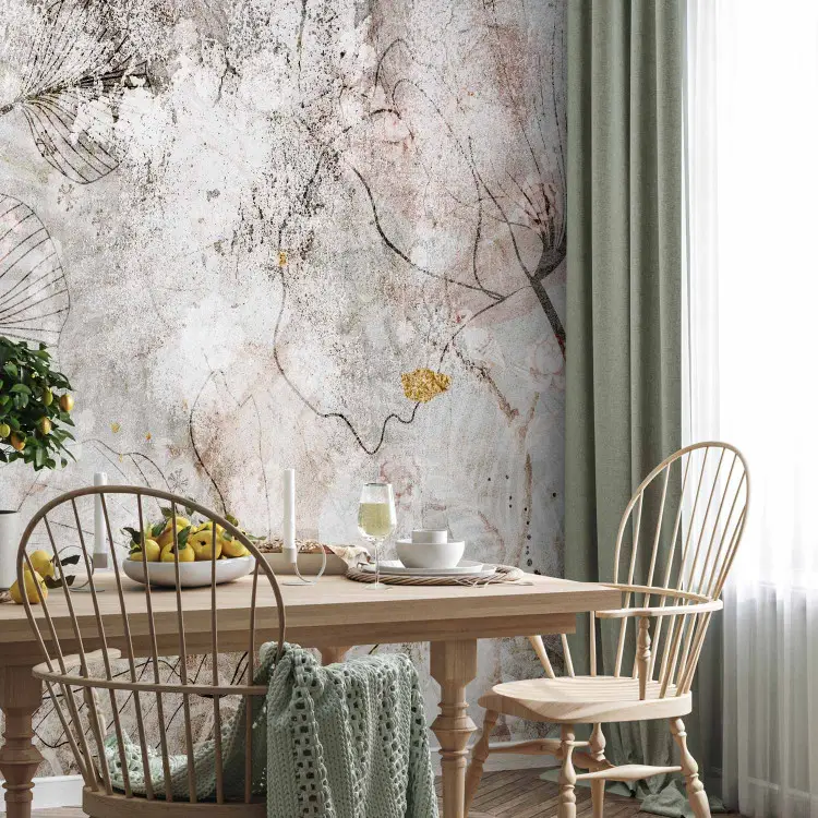 Fresque florale - plantes naturelles comme décoration murale