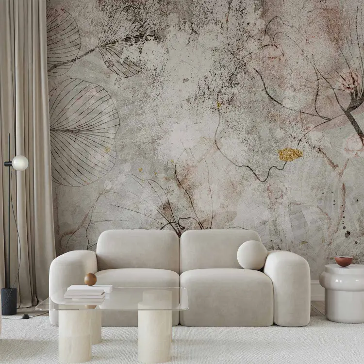 Fresque florale - plantes naturelles comme décoration murale
