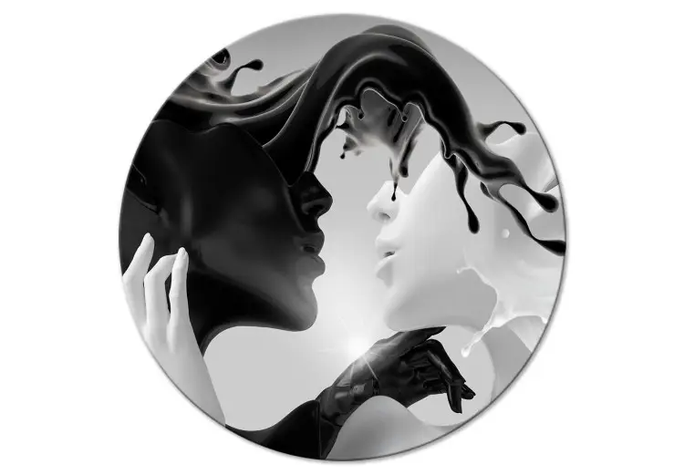 Amoureux - figures en 3D s'embrassant