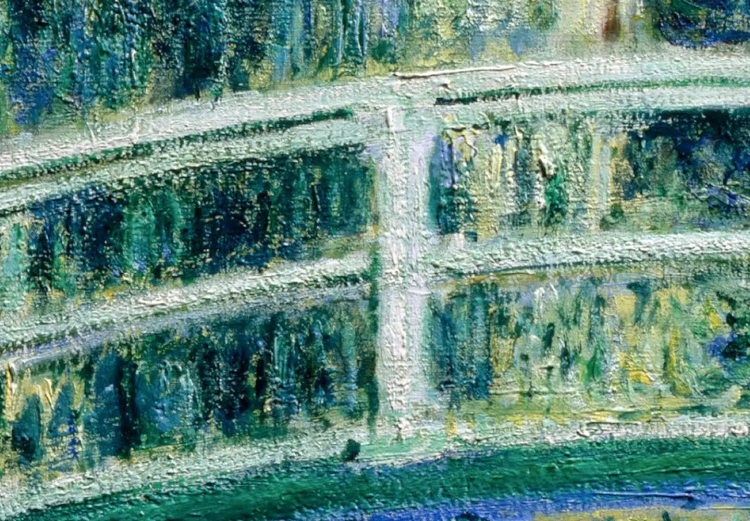 Coussin Monet Pont suspendu Giverny tapisserie 36cm déco