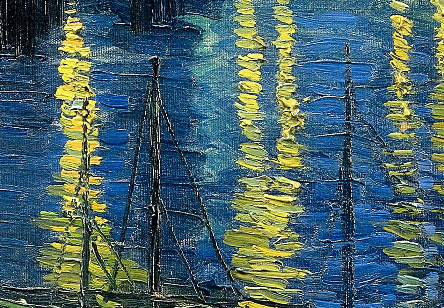 Reproduction Toile "Nuit étoilée Sur Le Rhône" De Van Gogh - Roulée, Prête à Encadrer