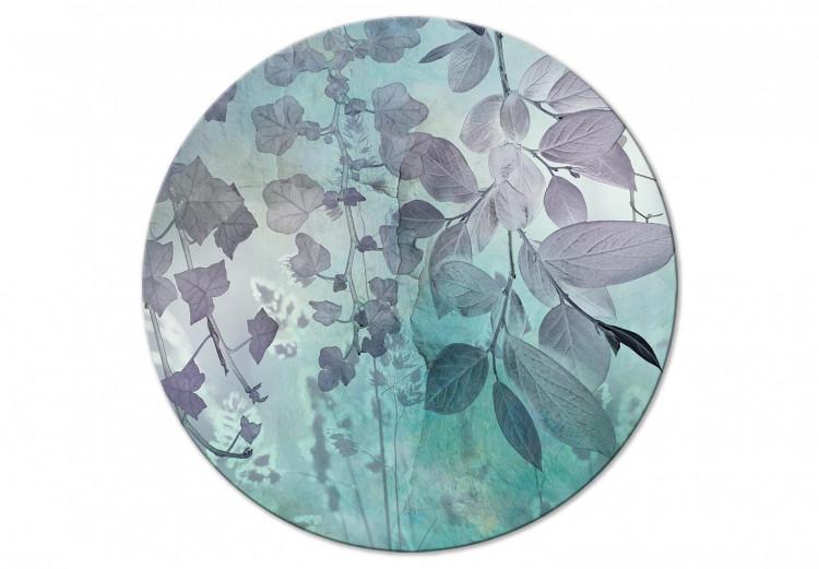 Dense Vines - Leaves in Shades of Purple and Turquoise on a White Background