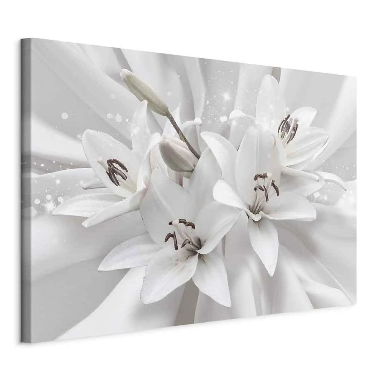 LZIU Art ural zen - Fleur de lotus blanche dans l'eau - Ipression urale encadrée - Bleu
