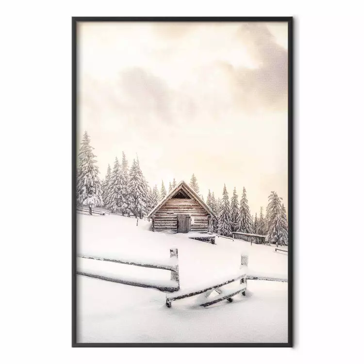 Chalet d'hiver - lever soleil maison montagne forêt