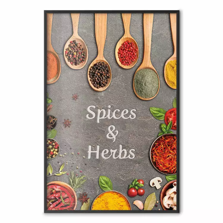 Essentiels culinaires - composition herbes, légumes plaque pierre