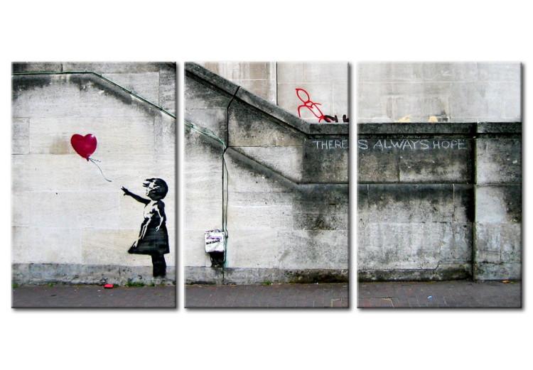 Tableau sur toile Il ya toujours de l'espoir (Banksy) - triptyque