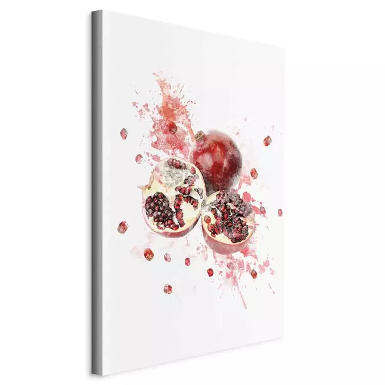Grenade - fruits rouges sur une tache aquarelle